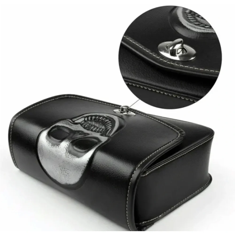 Saddle Bag Motorcycle New Skull Storage Bag Leather Fashion